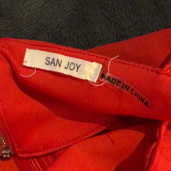 Red orange off shoulder blouse - Picture 2 of 3